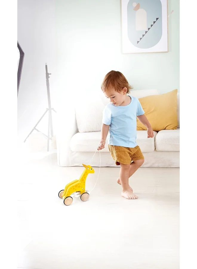 Hape Giraffe Pull-Along Wooden Toy For Toddlers | Moving Head & Feet With Smooth Wheels | Encourages Walking, Fine Motor Skills & Active Play | Colorful Design, Durable, Ages 12+ Months