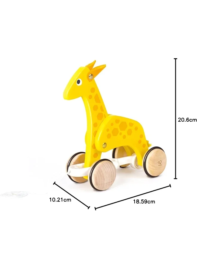 Hape Giraffe Pull-Along Wooden Toy For Toddlers | Moving Head & Feet With Smooth Wheels | Encourages Walking, Fine Motor Skills & Active Play | Colorful Design, Durable, Ages 12+ Months