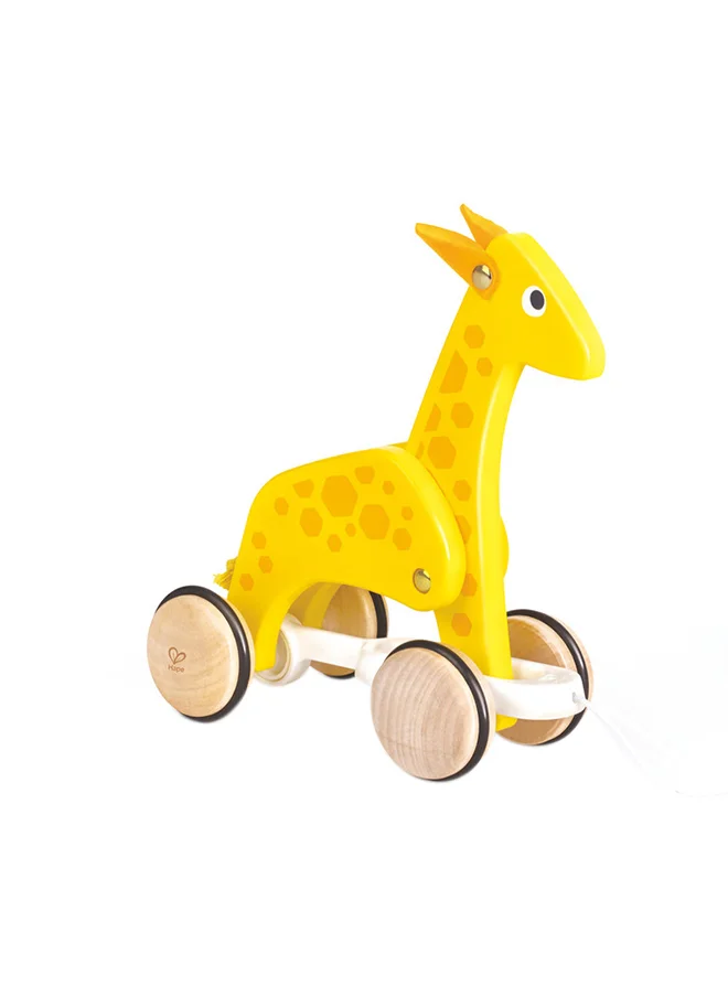 هيب Push And Pull Giraffe Wooden Pull Along Toy