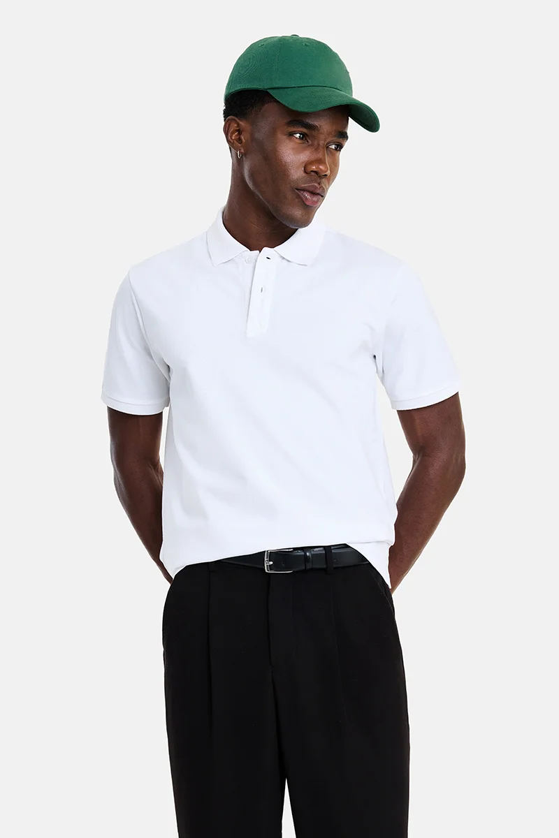 White Solid Half Sleeve Regular Fit Casual T-Shirt