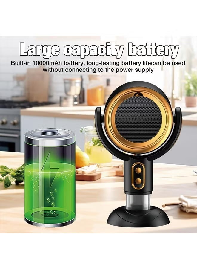 شفاط محمول، مروحة شفط سطح المكتب USB، 2 سرعة هواء قابلة للتعديل، مروحة شفط محمولة للمطبخ، كوب تجميع زيت قابل للفصل، للمنزل، المطبخ، القدر الساخن، RV، أسود - Image 4