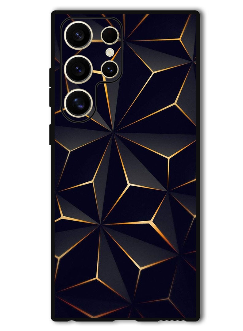 Theodor Protective Case Anti Scratch Shock Proof Bumper Cover For Samsung Galaxy S24 Ultra Black Gold Patter - Image 1