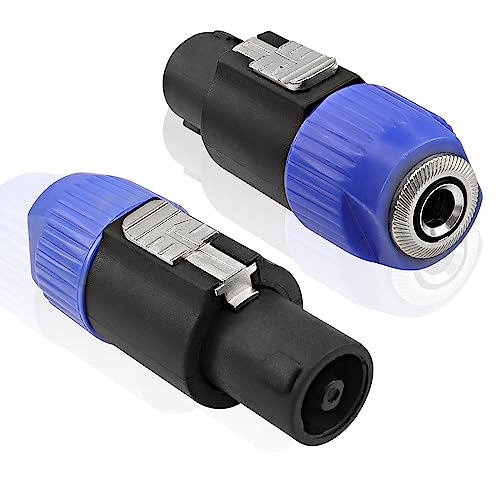 MEIRIYFA Speakon to 1/4 6.35mm Adapter Connector NL4FX 4-Pole SpeakON Male to 1/4 Inch TS Female Mono Plug Twist Lock Cable Adapter for NL4FC, NL4FX, NLT4X, NL2FC（2 PCS - Image 1