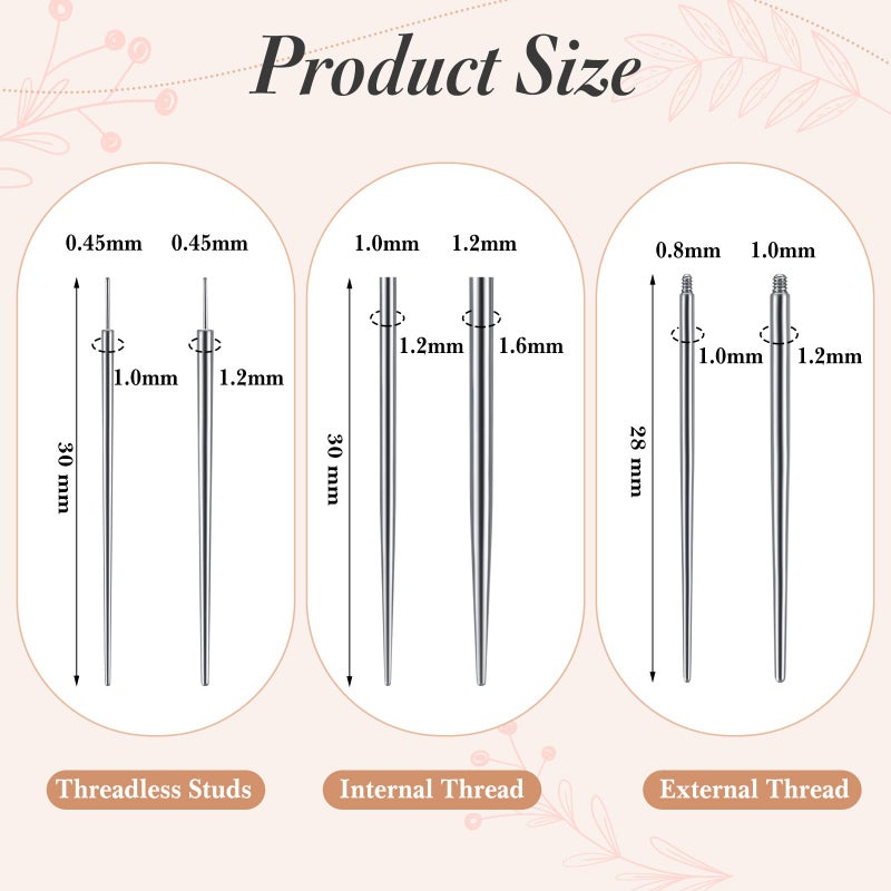Mysora 9pcs Kit Stainless Steel Piercing Ball Grabber Tools/ 3mm Piercing Ball Screw Removal Tool/Reusable Bead Clamping Assistant Tool for Changing Jewelry&14g 16g 18g Piercings Taper Stretching Kit - Image 5
