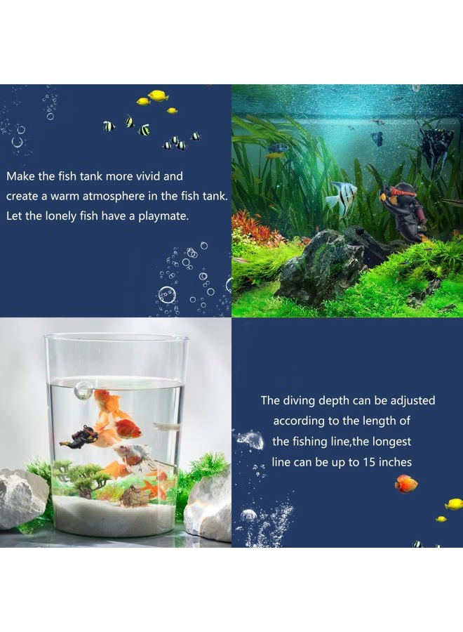 onesimcr Floating Fish Tank Decorations, Aquarium Decorations, Lovely Diver Fish Tank Decorations, Floating Device Fish Tank Accessories，Suitable for All Kinds of Fish Tanks(Black)… - Image 2
