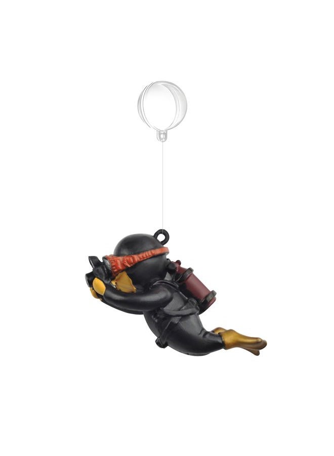onesimcr Floating Fish Tank Decorations, Aquarium Decorations, Lovely Diver Fish Tank Decorations, Floating Device Fish Tank Accessories，Suitable for All Kinds of Fish Tanks(Black)… - Image 1