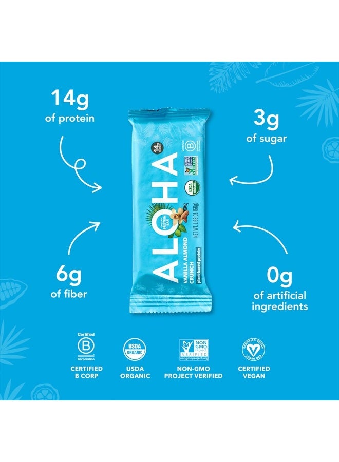 ALOHA Organic Plant Based Protein Bars, Vanilla Almond Crunch, 1.98-Ounce Bars, (Pack of 12)  - Image 3