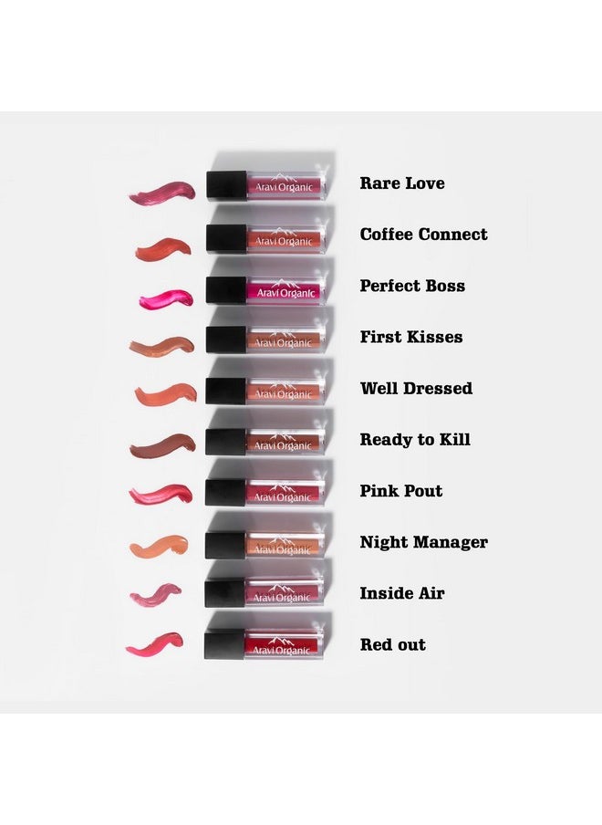 Aravi Organic Dark Coffee Soft Matte Long Stay Lipstick - Matte Liquid Lipstick With Almond Oil & Vitamin E - Waterproof & Ultra Smooth - 1.5 Ml  - Image 5