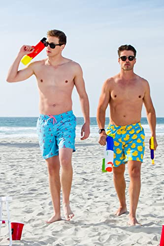 Tipsy Elves Yellow Rubber Ducky Classic Fit 7 Inch Inseam Swim Trunks for Men Size Large - Image 4