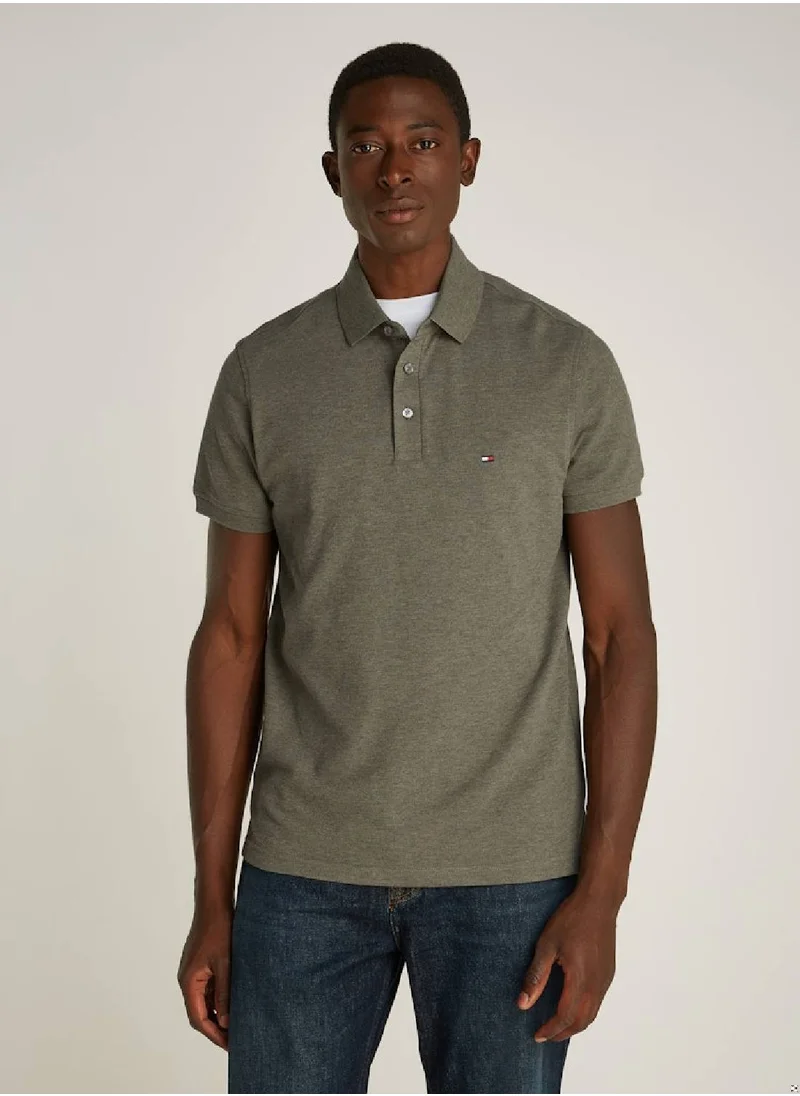 TOMMY HILFIGER Men's 1985 Collection Slim Fit Polo -  Stretch organic cotton pique, Green