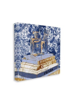 Stupell Industries Fashion Book Pile Glam Designer Accessories Blue Gold Designed By Ziwei Li Wall Art 30 X 30 Canvas  - Image 2
