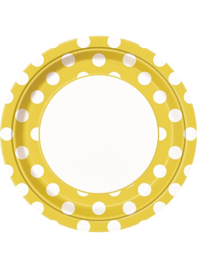 Unique Yellow Polka Dot Plates 9" - Image 2