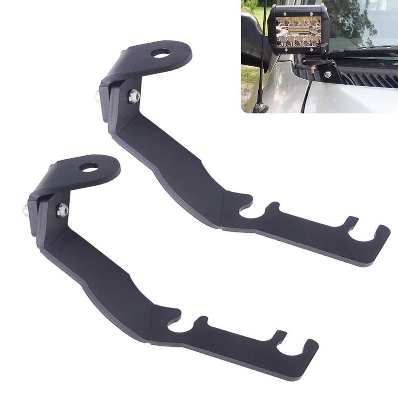 XJMOTO Upper Hood Ditch Side Pillar Work Led Light Pod Mount Bracket Compatible with Toyota Tacoma 19952004