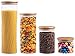 EatNeat EATNEAT EatNeat 4-Piece Beautiful Glass Kitchen Canister Set with Airtight Bamboo Lids, Round Dry Food Storage  - Image 2