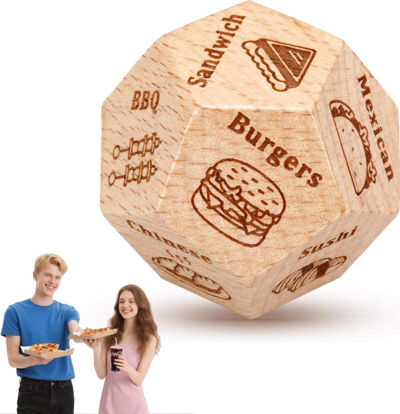 VANLOVEMAC Valentines Day Gifts for Him Her Food Dice Decision Date Night Dices Couple Gifts for Women Men Anniversary Christmas Stocking Stuffers for Boyfriend Girlfriend Husband Wife - Image 3