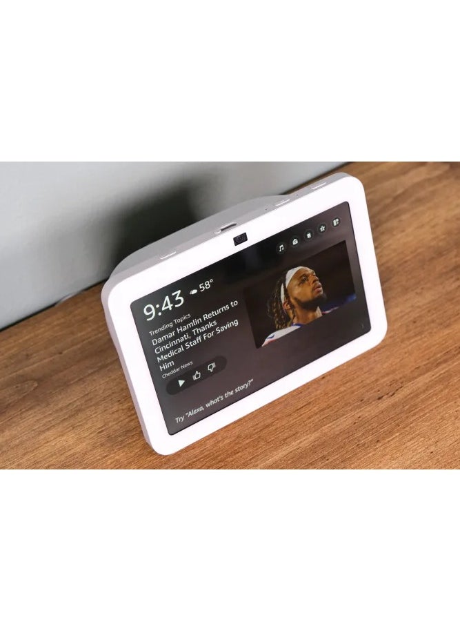 أنظمة المنزل الذكي Echo Show 8 الجيل الثالث (إصدار 2023) شاشة لمس ذكية عالية الدقة مع محور المنزل الذكي للصوت المكاني و Alexa White