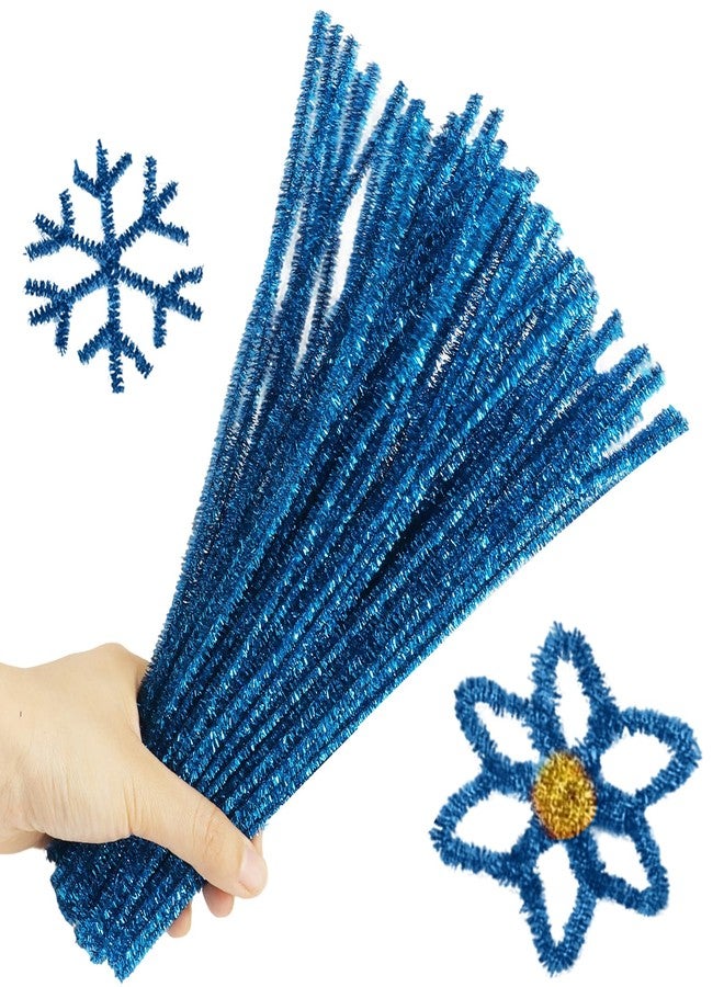 Uenhoy 100 Pcs Pipe Cleaners Chenille Stems, Glitter Lake Blue Pipe Cleaner Craft Supplies, DIY Craft Fuzzy Sticks for DIY Art Project and Creative Handmade, 6mm x 12 Inch - Image 2