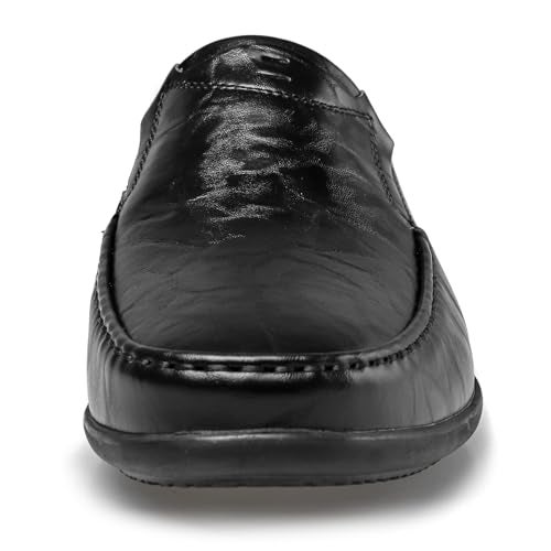 LUODENGLANG Loafer Premium Genuine Leather Men's Casual Shoes Slip On Mens Driving Penny Loafers for Men Lightweight Breathable Black 10 M44 - Image 2