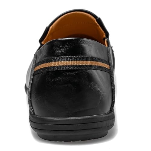 LUODENGLANG Loafer Premium Genuine Leather Men's Casual Shoes Slip On Mens Driving Penny Loafers for Men Lightweight Breathable Black 10 M44 - Image 3