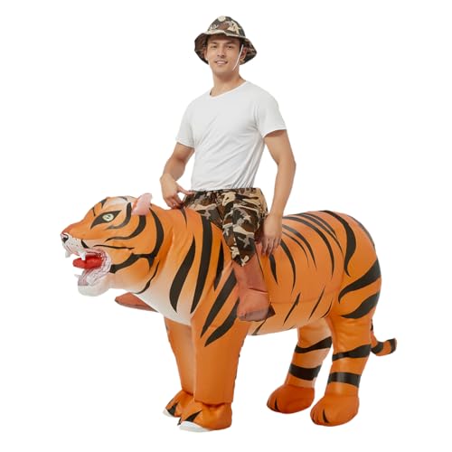 GOOSH Inflatable Tiger Costume for Adult Halloween Costume Women Man Funny Blow up Costume for Halloween Party Cosplay - Image 1