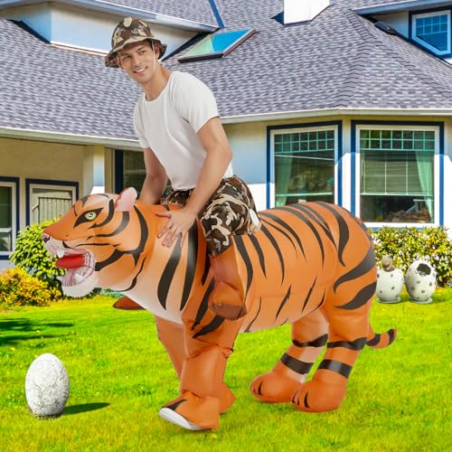 GOOSH Inflatable Tiger Costume for Adult Halloween Costume Women Man Funny Blow up Costume for Halloween Party Cosplay - Image 3
