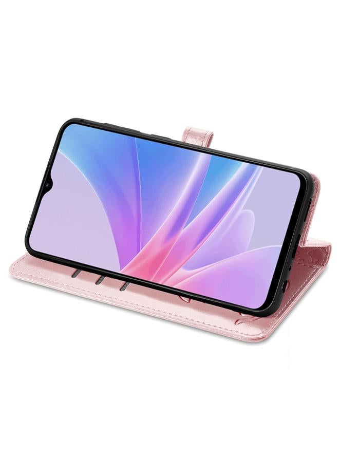 اس-توب جراب لهاتف OPPO A58 4G مصنوع من الجلد المنقوش بنقشة قطة وكلب - Image 4