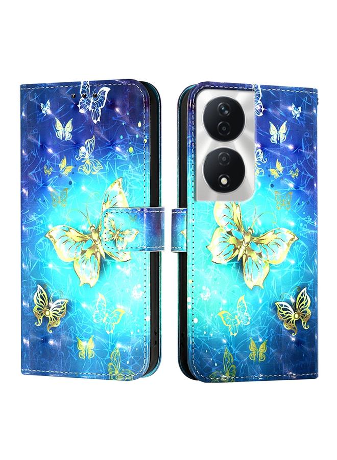 اس-توب جراب لهاتف Honor 90 Smart / X7b 4G / 5G Global 3D Painting أفقي من الجلد القابل للطي - Image 2