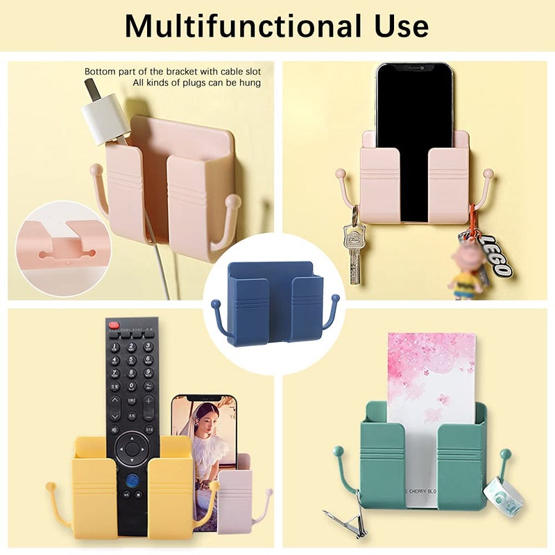 UTLB-X 5 x Adhesive Storage Box for Remote Control, Mobile Phone Wall Mount with Hook Phone Holder for Damage, Wall Mount for Remote Control Storage Box - Image 2