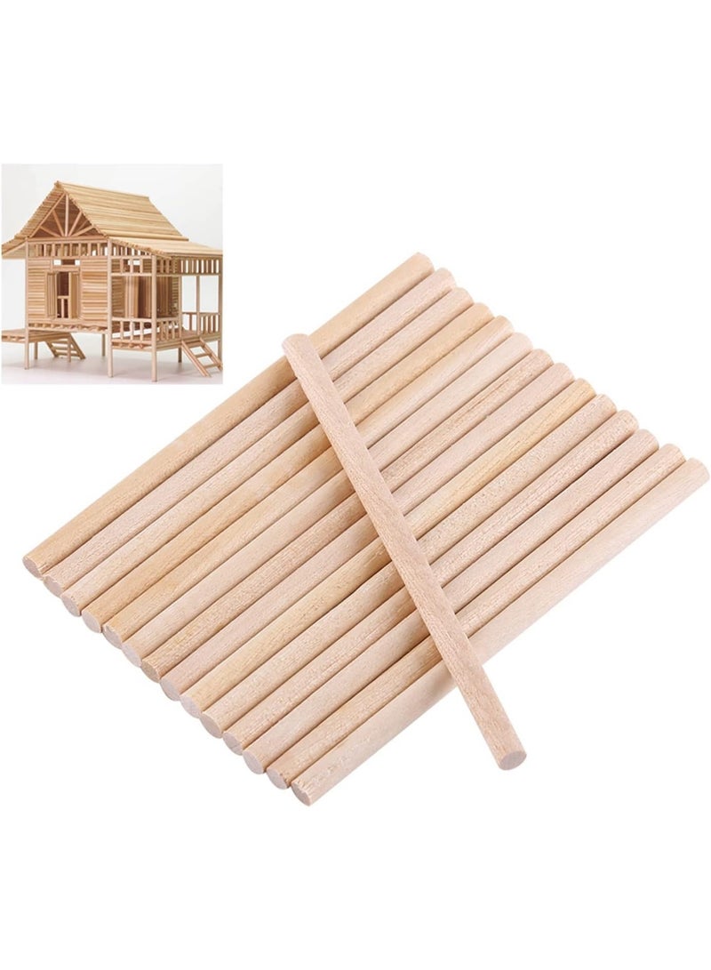 Genaric 100pcs Wooden Dowel Rods, 80mm Round Wooden Sticks Cake Sticks for DIY Crafts Home Garden Decor Unfinished Wood - Image 3