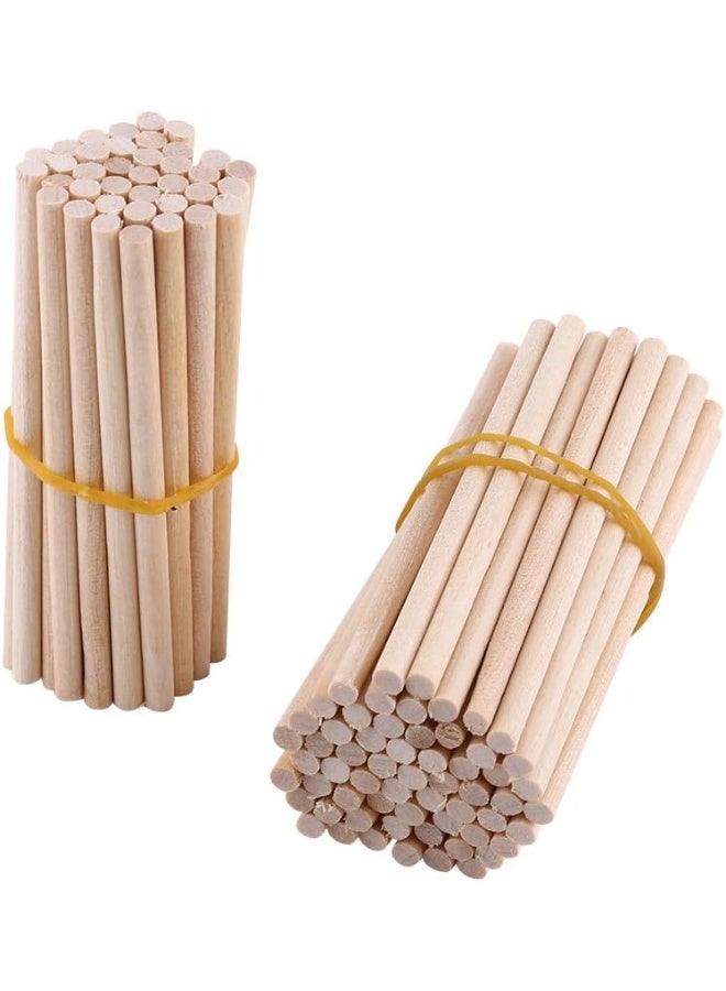 Genaric 100pcs Wooden Dowel Rods, 80mm Round Wooden Sticks Cake Sticks for DIY Crafts Home Garden Decor Unfinished Wood - Image 1