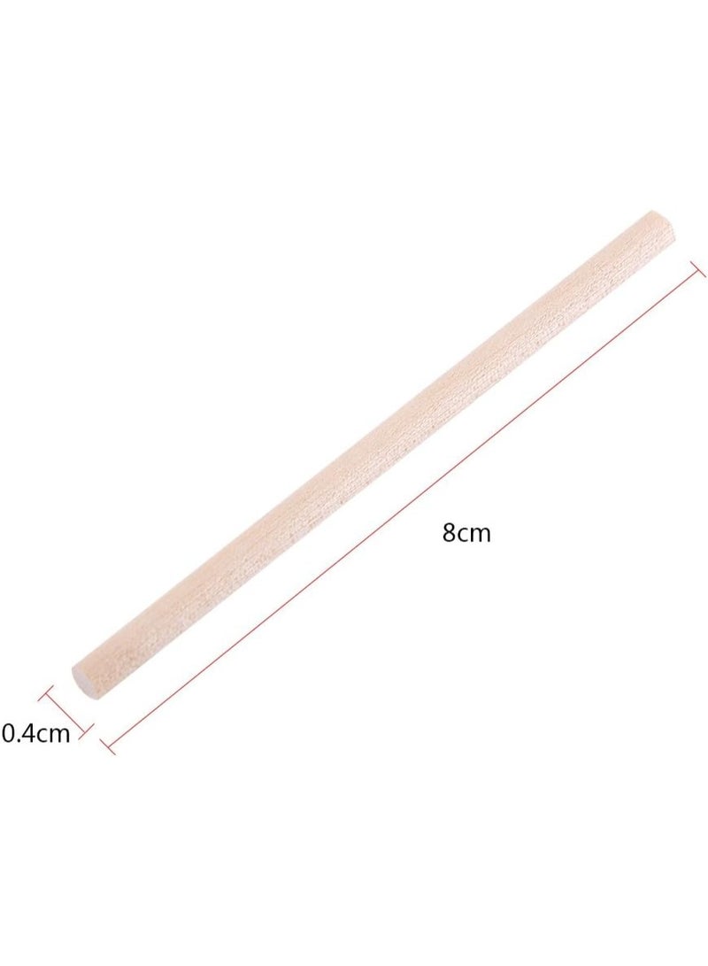 Genaric 100pcs Wooden Dowel Rods, 80mm Round Wooden Sticks Cake Sticks for DIY Crafts Home Garden Decor Unfinished Wood - Image 2