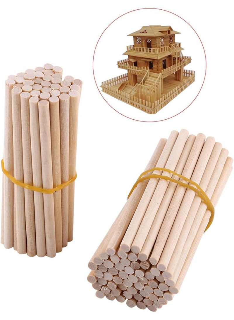Genaric 100pcs Wooden Dowel Rods, 80mm Round Wooden Sticks Cake Sticks for DIY Crafts Home Garden Decor Unfinished Wood - Image 5