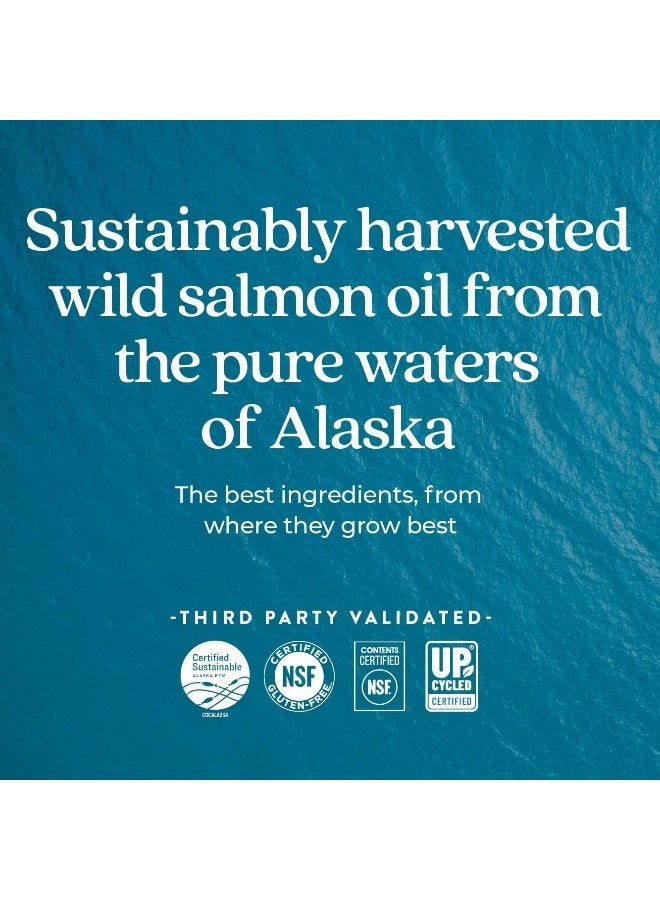 New Chapter Wholemega Fish Oil Supplement Softgels Wild Alaskan Salmon Oil With Omega-3 + Astaxanthin + Sustainably Caught 180 Count  - Image 5