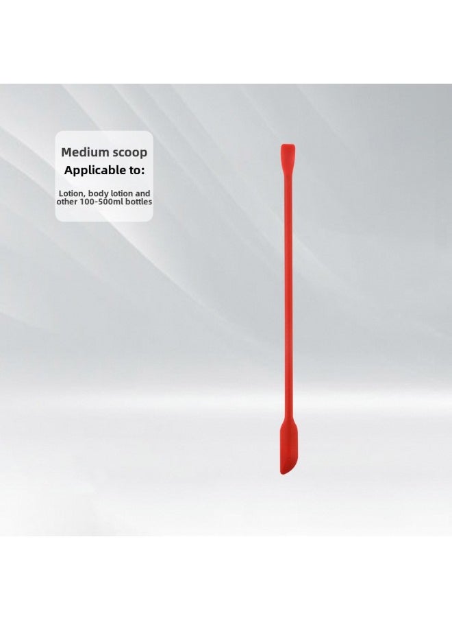 Generic - Mini Silicone Double-headed Sharp Scraper Spoon Cosmetic Skin Care Products Extraction Tool Set Including Avocado Jam Scraper-Specifications:Elbow Red# Medium - Image 1
