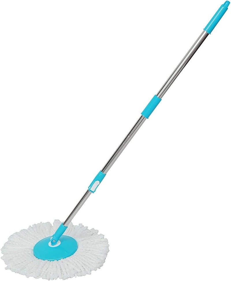 Mantavya Mop 360° Spin Cleaning Mop Stainless Steel Rod Handle Stick Set with Mop 1 Refill for Home and Bathroom Floor Tiles Usable Things (Multi Colour) - Image 1