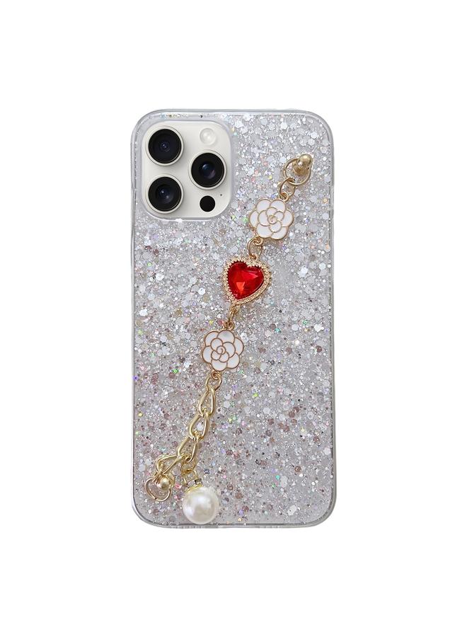 اس-توب جراب لهاتف iPhone 12 Pro مصنوع من مادة TPU الإيبوكسي بسلسلة من الأحجار الكريمة المرصعة بالنجوم - Image 1