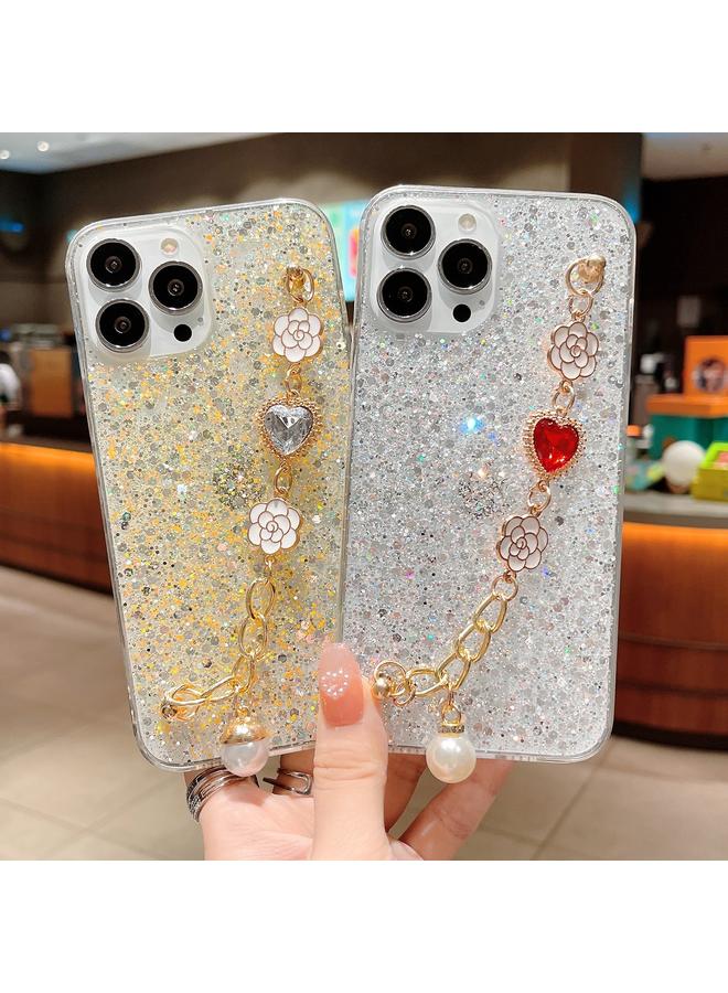 اس-توب جراب لهاتف iPhone 12 Pro مصنوع من مادة TPU الإيبوكسي بسلسلة من الأحجار الكريمة المرصعة بالنجوم - Image 4