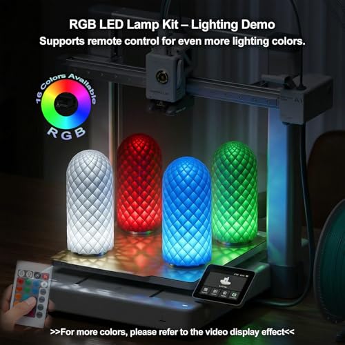 BambooSegD 3PCS Remote Control RGB LED Lamp Kit 001 for Bambu Lab H2D/X1/P1P/A1 Multicolor RGB Includes Button Battery Makerworld for Anycubic Makeronline 3D Printer light DIY Hardware Model Parts USB - Image 3