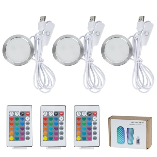 BambooSegD 3PCS Remote Control RGB LED Lamp Kit 001 for Bambu Lab H2D/X1/P1P/A1 Multicolor RGB Includes Button Battery Makerworld for Anycubic Makeronline 3D Printer light DIY Hardware Model Parts USB - Image 1