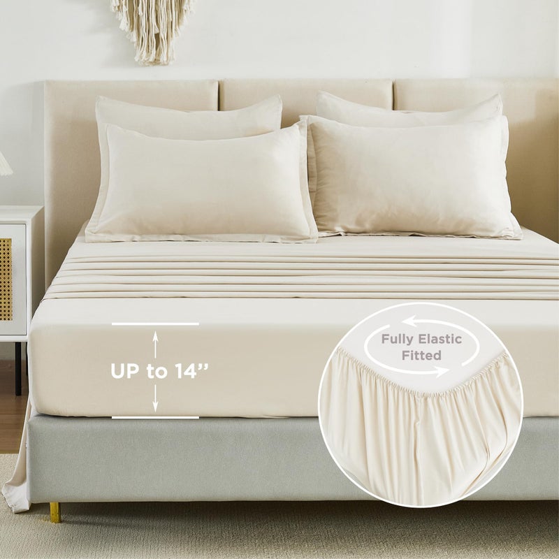 Litanika Litanika Twin/Twin XL Size Comforter Sets Beige - 5 Pieces Bed in a Bag Twin/Twin XL Beddding Comforter Sets  Solid Lightweight Bed Set with Comforter  Sheets  Pillowcase & Sham  - Image 5