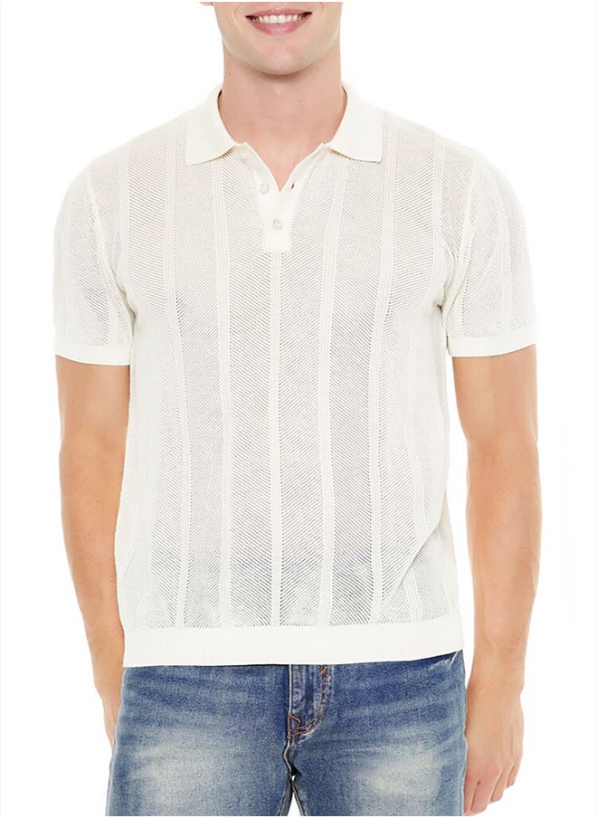 FOREVER 21 Crochet Sweater-Knit Polo Shirt  - Image 3