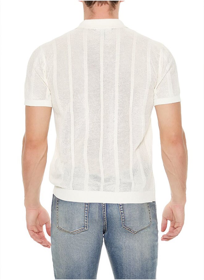 FOREVER 21 Crochet Sweater-Knit Polo Shirt  - Image 2