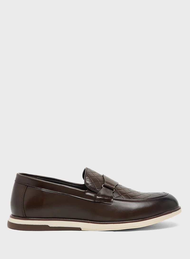 Robert Wood Textured Smart Casual Slip Ons
