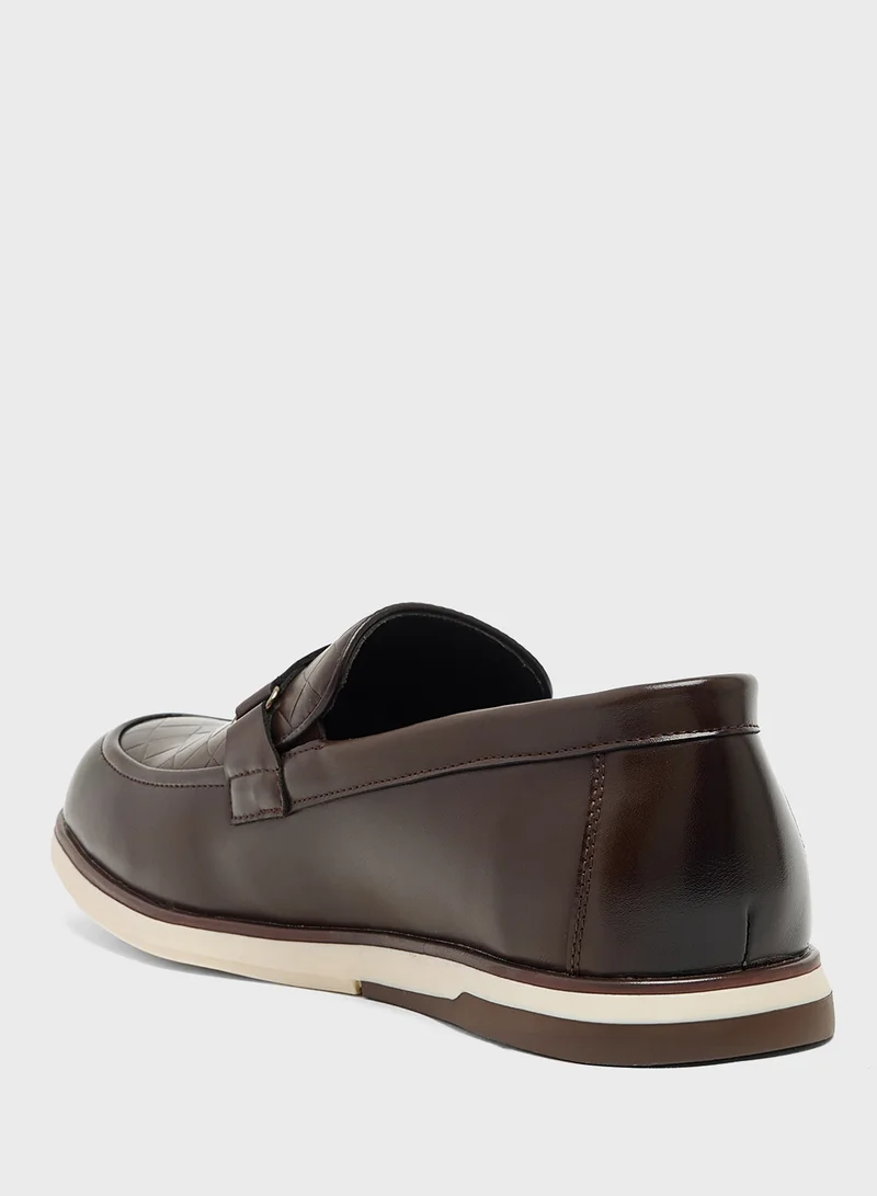 Robert Wood Textured Smart Casual Slip Ons