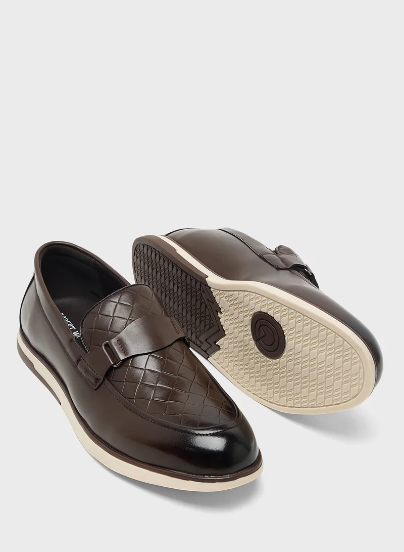 Robert Wood Textured Smart Casual Slip Ons