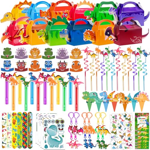 PLOUGVI 320PCS Dinosaur Birthday Party Decorations Favors Supplies Dino Goodie Bags Fillers Stuffers for Kids Birthday Gifts - Image 1