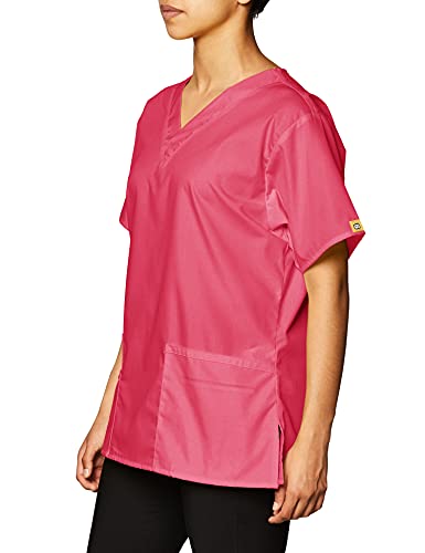 WonderWink Womens Origins Bravo V-Neck Top Medical Scrubs Shirt, Hot Pink, Large US - Image 2