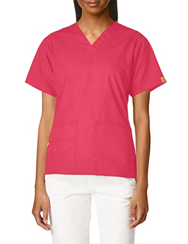 WonderWink Womens Origins Bravo V-Neck Top Medical Scrubs Shirt, Hot Pink, Large US - Image 4