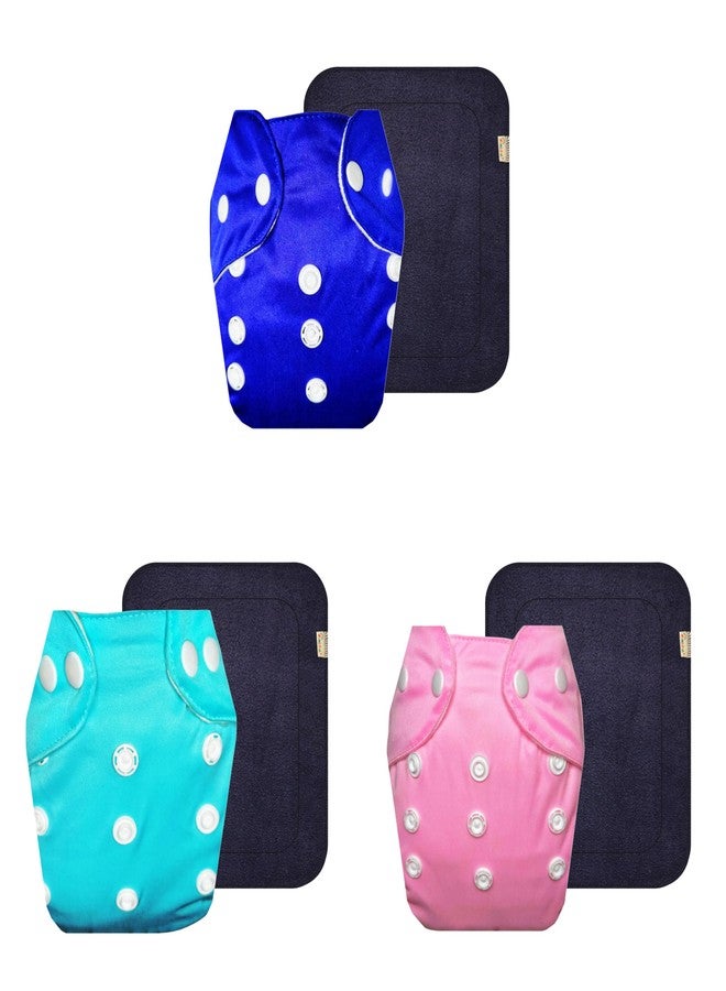 Dumbledo Lite Cloth Diaper with Black Insert (Pack of 3) | Hypoallergenic | Leakproof | Quick Dry | Everyday Diapering Essential | 3 Months - 2 Years | Unisex Baby - Image 1