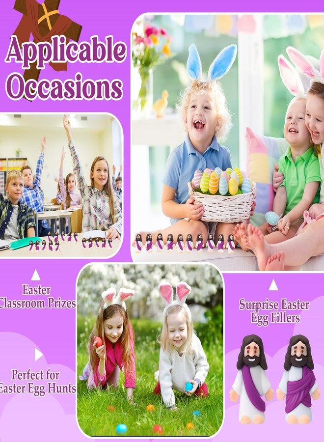 Bememo 300 Pcs Little Jesus Figures Bulk Original Design Mini Pocket Jesus Rubber Figurine to Hide and Seek Religious Party Favors Baptism Gifts(Purple) - Image 5